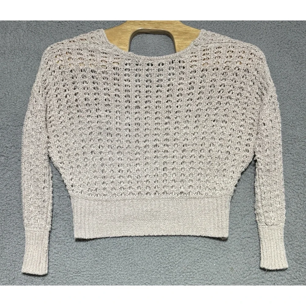 Free People Best Of You Slouchy Knit Sweater Size Small Beige Neutral